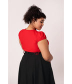 Hell Bunny Red Priscilla Top - Unique Vintage - Womens, TOPS, KNIT TOPS