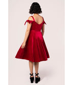 Hell Bunny Red Velvet Carrie Swing Dress - Unique Vintage - Womens, DRESSES, A - LINE