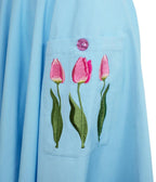 Hell Bunny Sky Blue Tulip Embroidered Swing Dress - Unique Vintage - Womens, DRESSES, SWING
