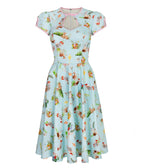 Hell Bunny Sky Blue Woodland Print Swing Dress - Unique Vintage - Womens, DRESSES, SWING