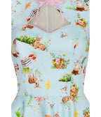 Hell Bunny Sky Blue Woodland Print Swing Dress - Unique Vintage - Womens, DRESSES, SWING