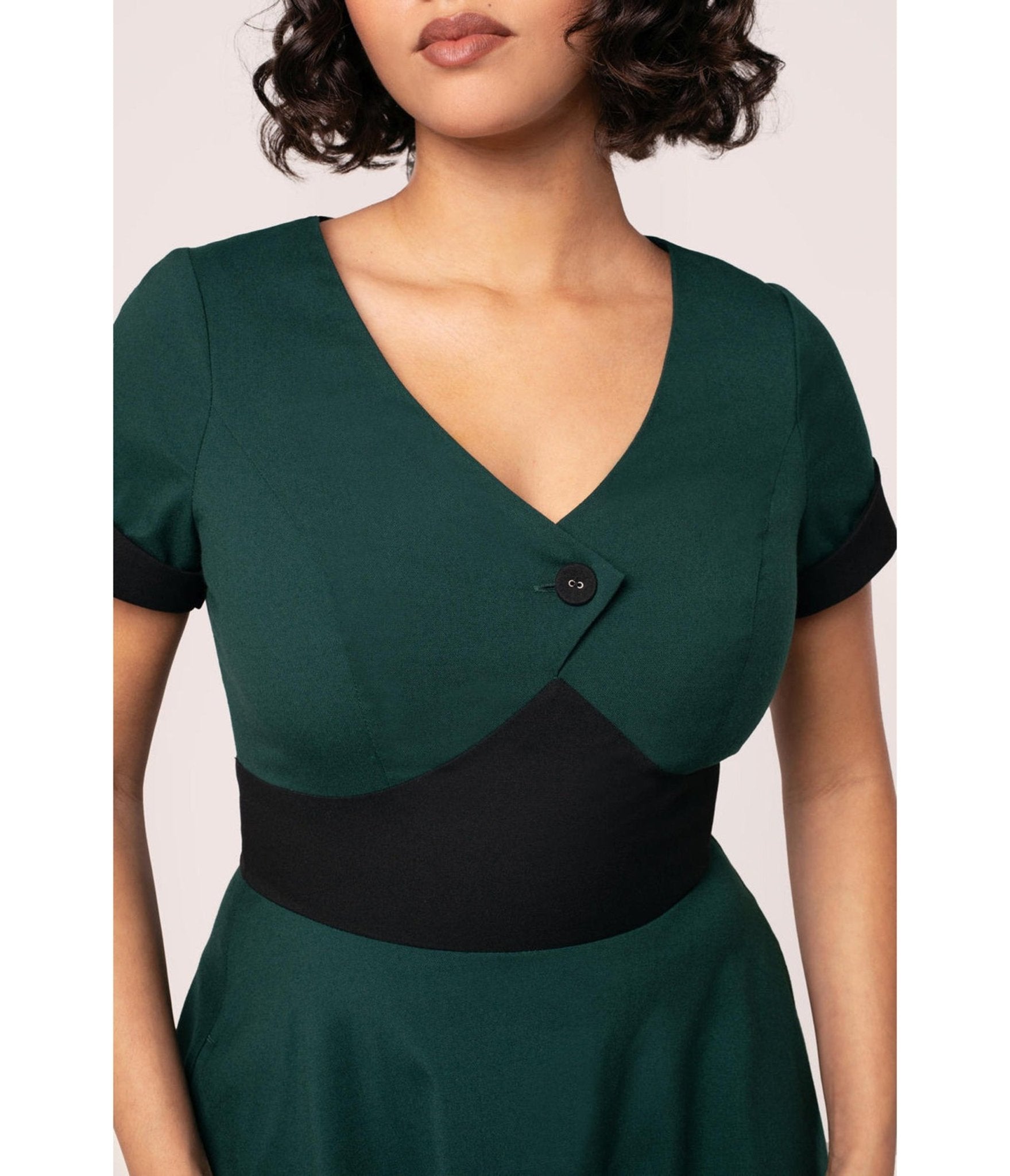 Hell Bunny Teal and Black Jessica Dress - Unique Vintage - Womens, DRESSES, A - LINE