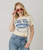 Here for the Weiners Unisex Graphic Tee - Unique Vintage - Womens, GRAPHIC TEES, TEES