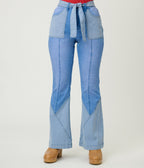 High Rise Light Wash Flare Jeans - Unique Vintage - 