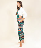 Holiday Fair Isle Pajama Overalls - Unique Vintage - Womens, BOTTOMS, Loungewear