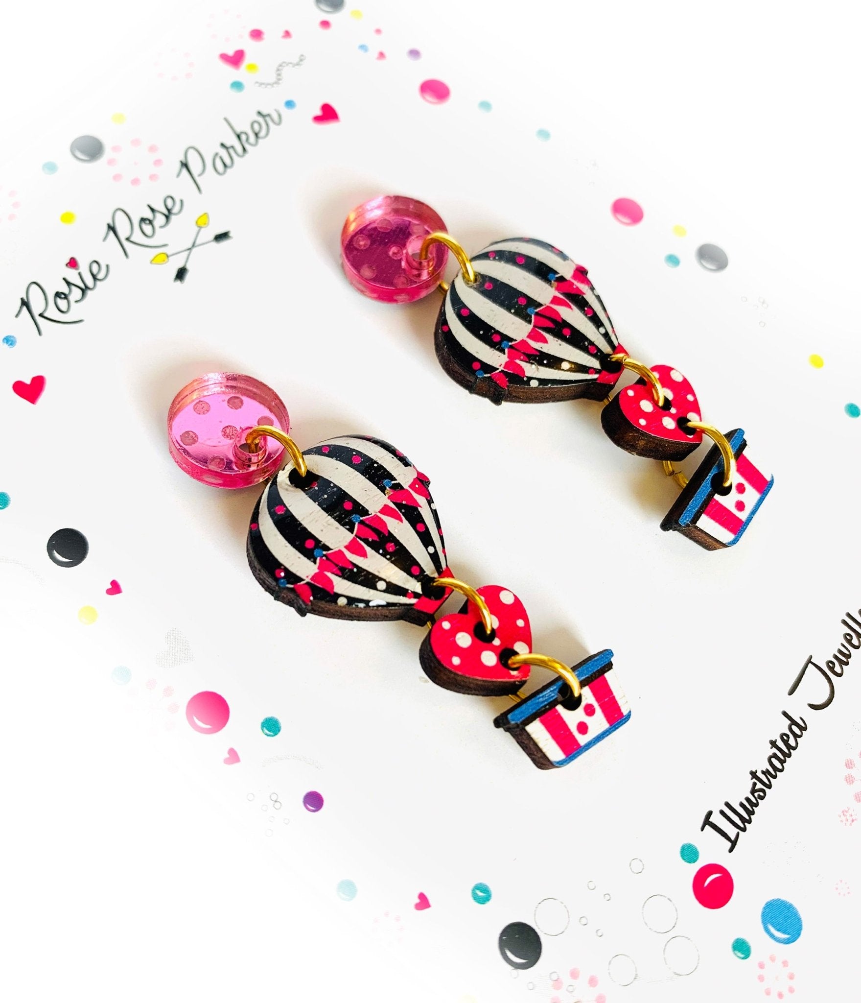 Hot Air Balloon Earrings - Unique Vintage - Womens, ACCESSORIES, JEWELRY