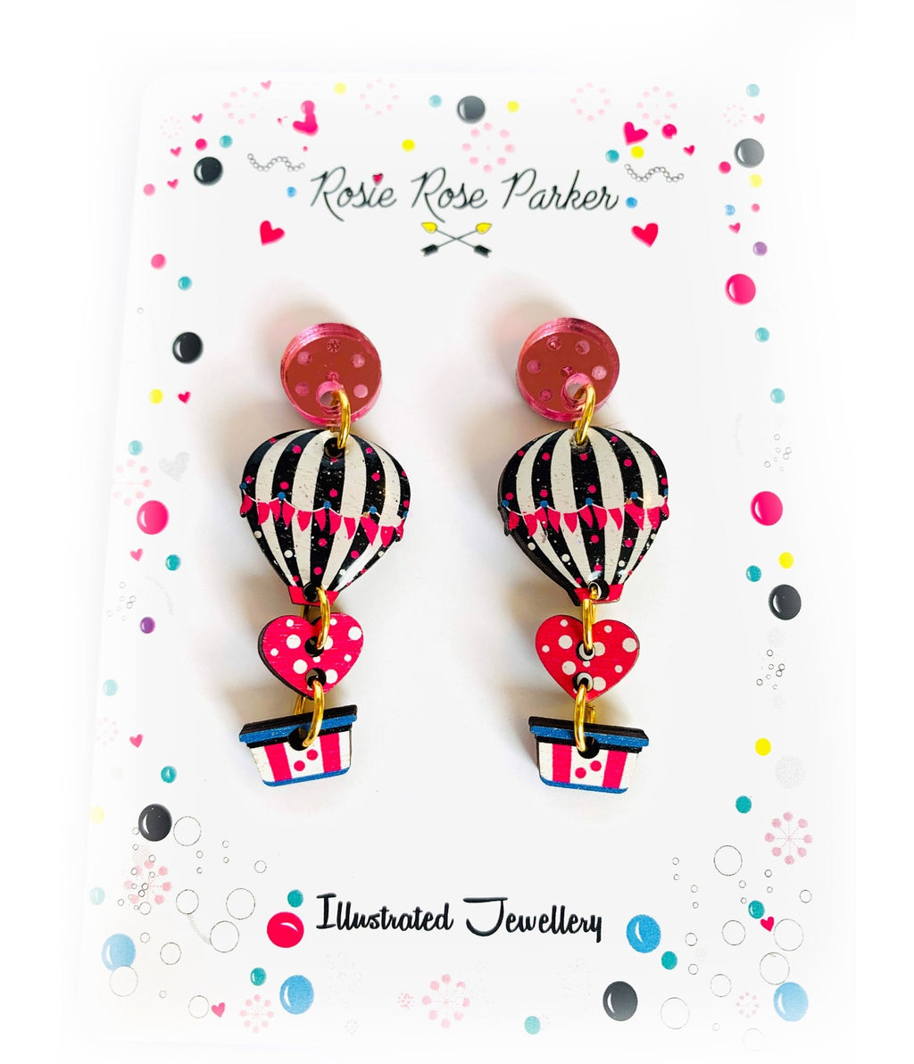 Hot Air Balloon Earrings - Unique Vintage - Womens, ACCESSORIES, JEWELRY
