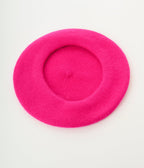 Hot Pink Classic Vintage Parisian Beret - Unique Vintage - Womens, ACCESSORIES, HATS