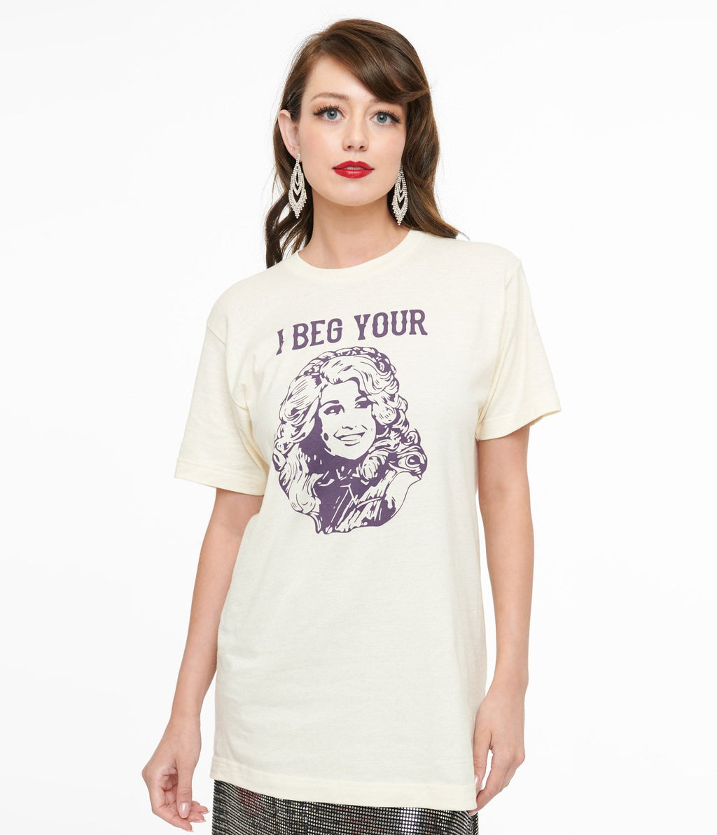 I Beg Your Parton Unisex Graphic Tee - Unique Vintage - Womens, TOPS, TEES