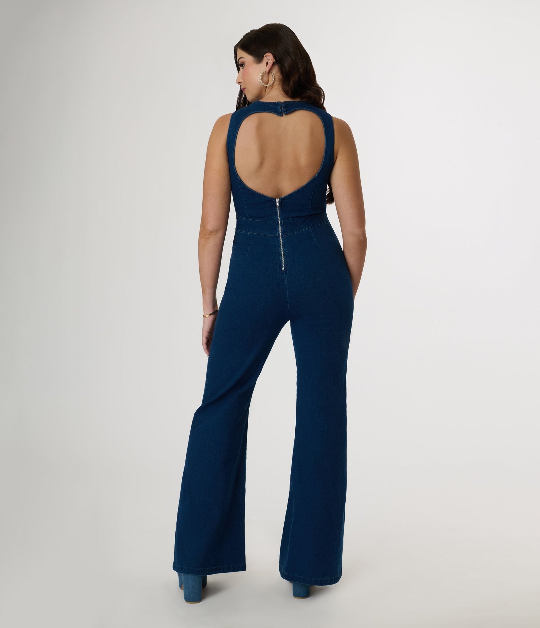 Indigo Denim Book Nook Jumpsuit - Unique Vintage - Womens, BOTTOMS, ROMPERS AND JUMPSUITS