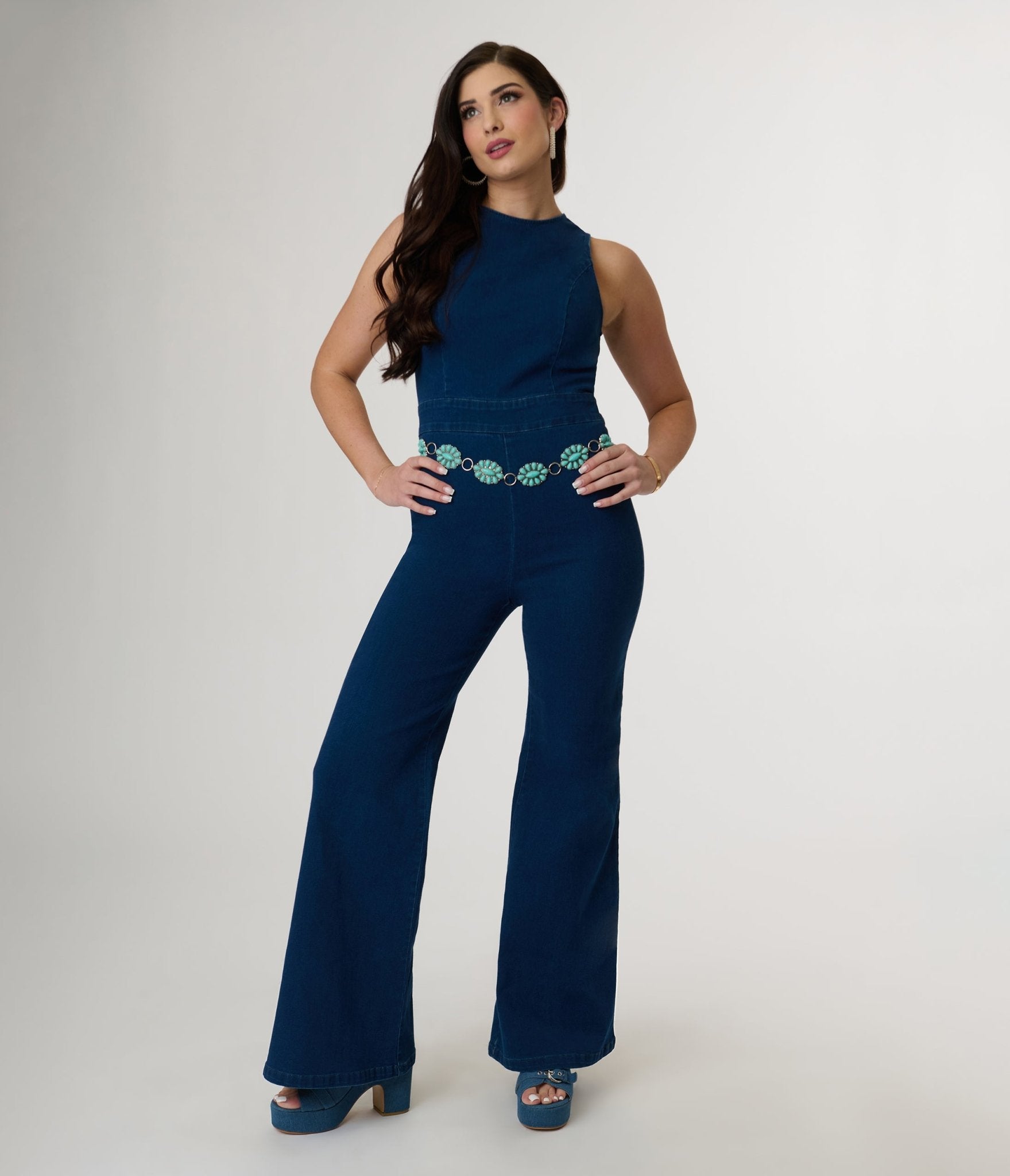 Indigo Denim Book Nook Jumpsuit - Unique Vintage - Womens, BOTTOMS, ROMPERS AND JUMPSUITS