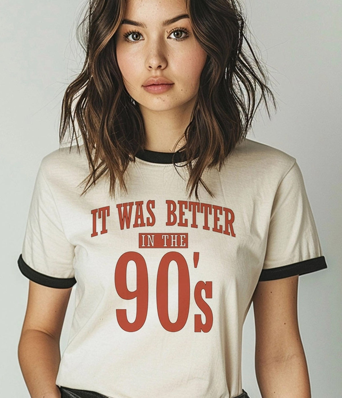 It Was Better in the 90s Ringer Graphic Tee - Unique Vintage - Womens, GRAPHIC TEES, TEES