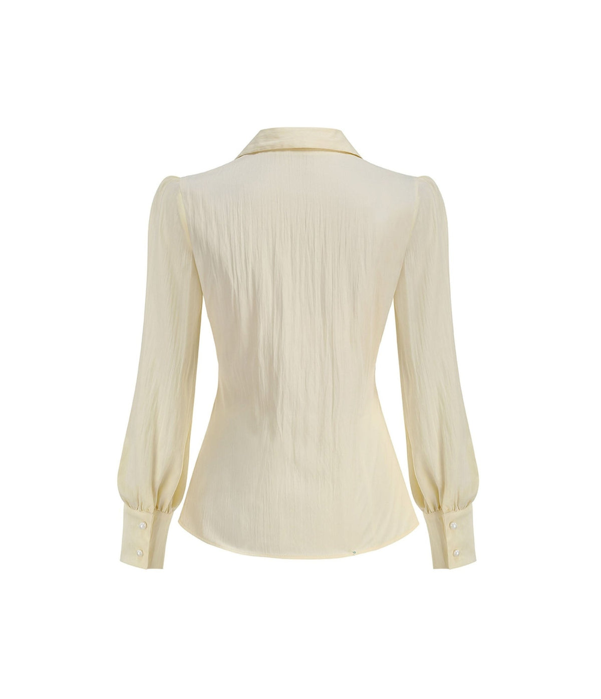Ivory 1940's Button Up Collared Blouse - Unique Vintage - Blouses