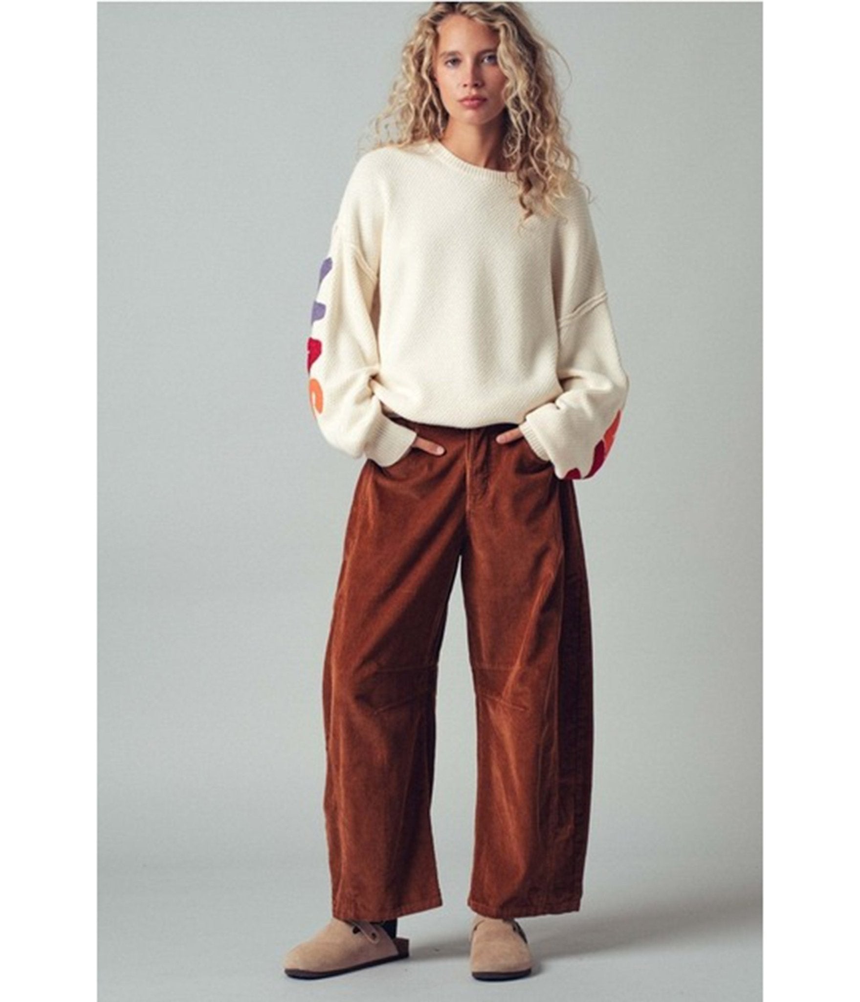 Ivory Festive Merry Christmas Sweater - Unique Vintage - Womens, TOPS, SWEATERS