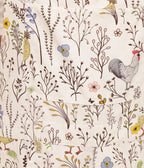 Ivory Floral Chicken Print Short Overalls - Unique Vintage - Womens, BOTTOMS, ROMPERS AND JUMPSUITS