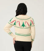 Ivory Holiday Cheer Cardigan - Unique Vintage - Womens, TOPS, SWEATERS