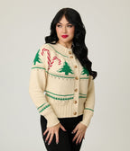 Ivory Holiday Cheer Cardigan - Unique Vintage - Womens, TOPS, SWEATERS