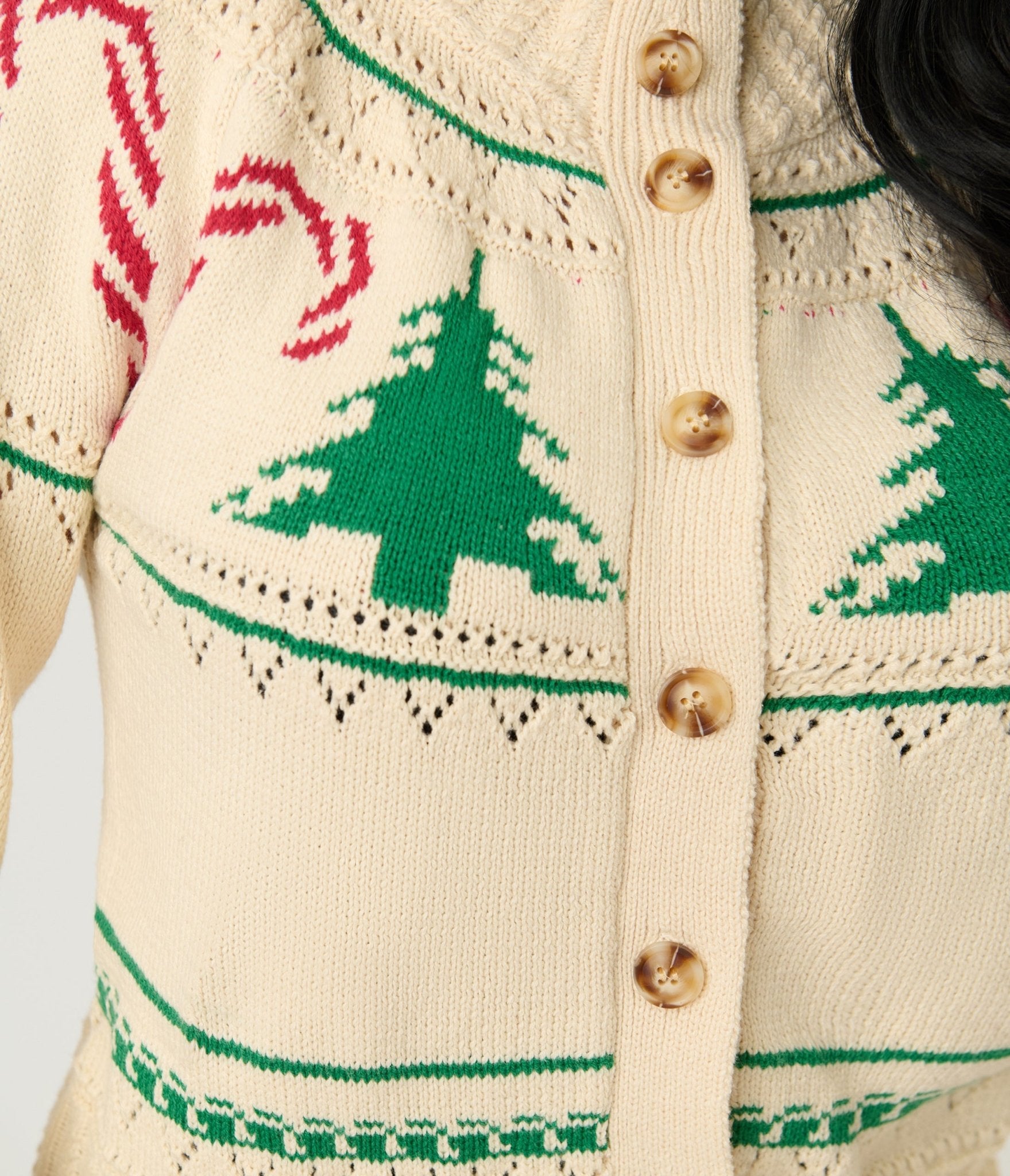 Ivory Holiday Cheer Cardigan - Unique Vintage - Womens, TOPS, SWEATERS