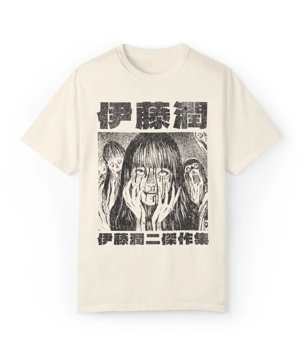 Ivory Horror Anime Unisex Graphic Tee - Unique Vintage - Womens, GRAPHIC TEES, TEES