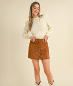 Ivory Puff Sleeve Scalloped Pointelle Sweater - Unique Vintage - Womens, TOPS, SWEATERS