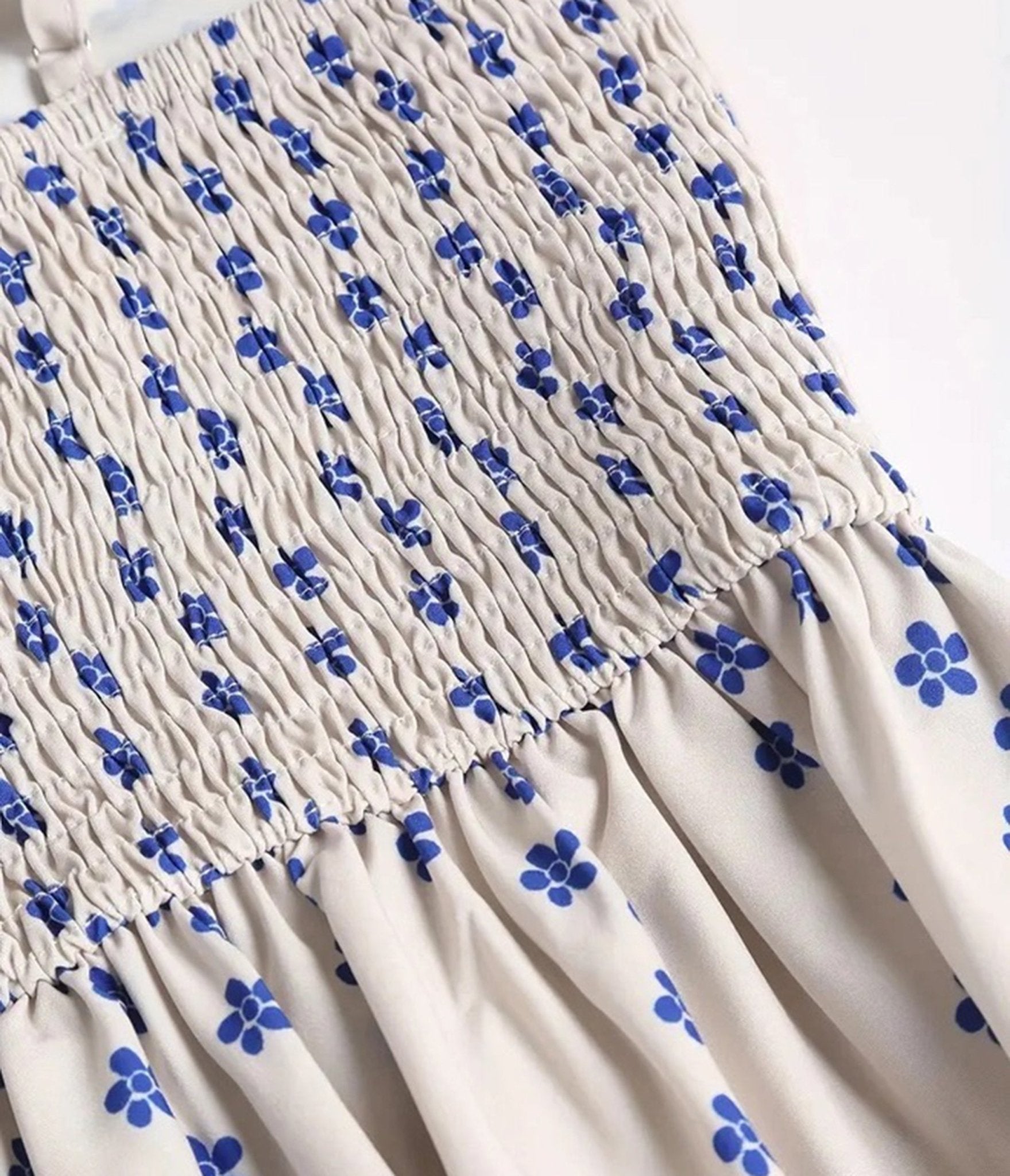 Ivory Sardine Print Spaghetti Strap Midi Dress - Unique Vintage - Womens, DRESSES, MIDI