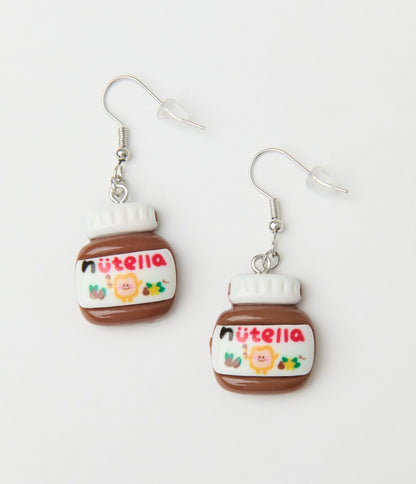 Jar Of Nutella Earrings - Unique Vintage - Womens, ACCESSORIES, JEWELRY
