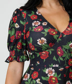 Jawbreaker Black Skull Flower Midi Dress - Unique Vintage - Womens, DRESSES, MIDI