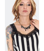 Jawbreaker Black & White Striped Midi Dress - Unique Vintage - Womens, DRESSES, MIDI
