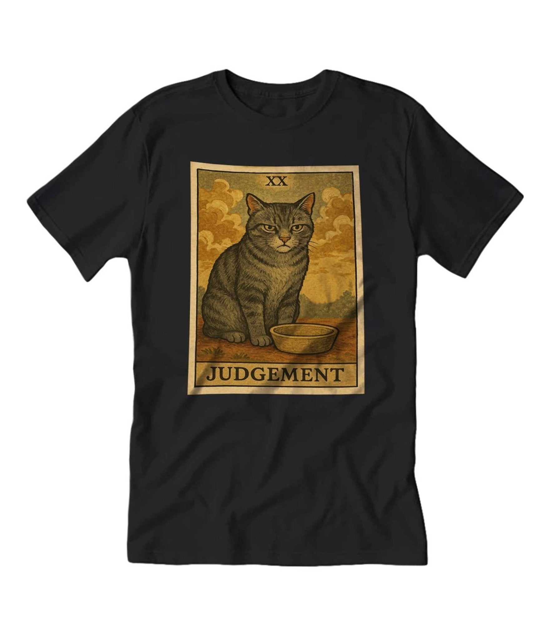 Judgement Tarot Cat Unisex Graphic Tee - Unique Vintage - Womens, GRAPHIC TEES, TEES