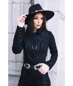 Katakomb Black Western Dallas Blouse - Unique Vintage - Womens, TOPS, WOVEN TOPS