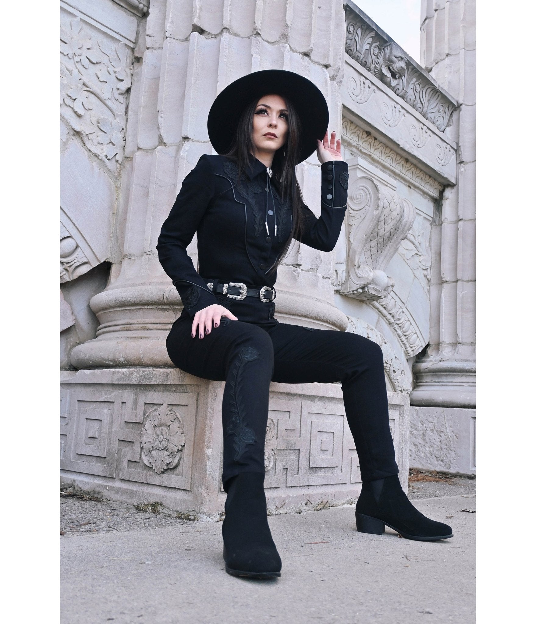 Katakomb Black Western Dallas Pants - Unique Vintage - Womens, BOTTOMS, PANTS