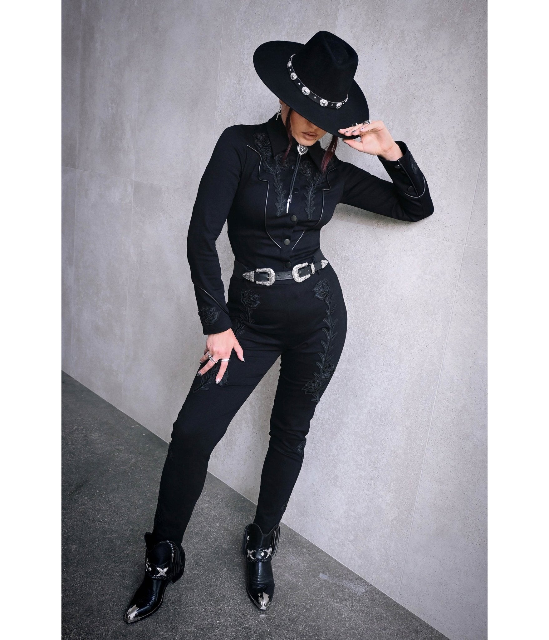 Katakomb Black Western Dallas Pants - Unique Vintage - Womens, BOTTOMS, PANTS