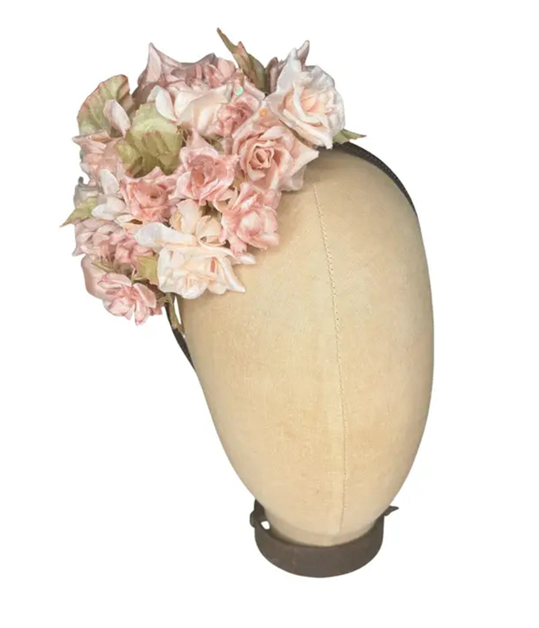 Kathy Jeanne Light Pink Rose Fascinator Headband - Unique Vintage - Womens, ACCESSORIES, HATS