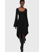 Kill Star Black Eye Of Eris Hi - Low Dress - Unique Vintage - Womens, DRESSES, MIDI