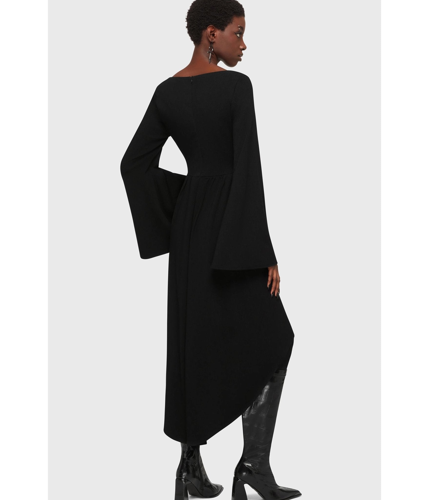 Kill Star Black Eye Of Eris Hi - Low Dress - Unique Vintage - Womens, DRESSES, MIDI
