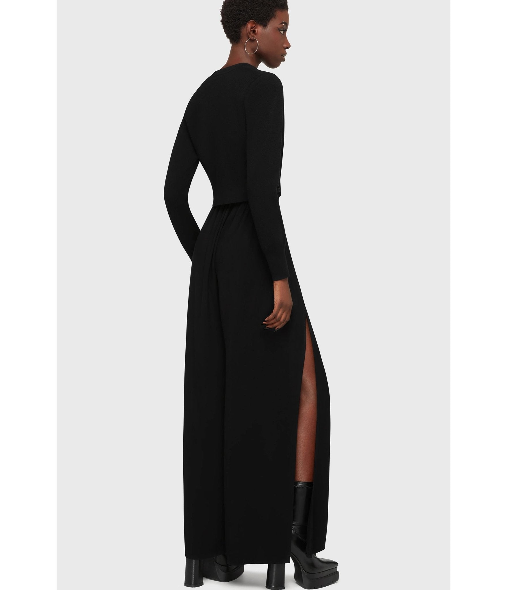 Kill Star Black Lanas Eclipse Cropped Cardigan - Unique Vintage - Womens, TOPS, SWEATERS