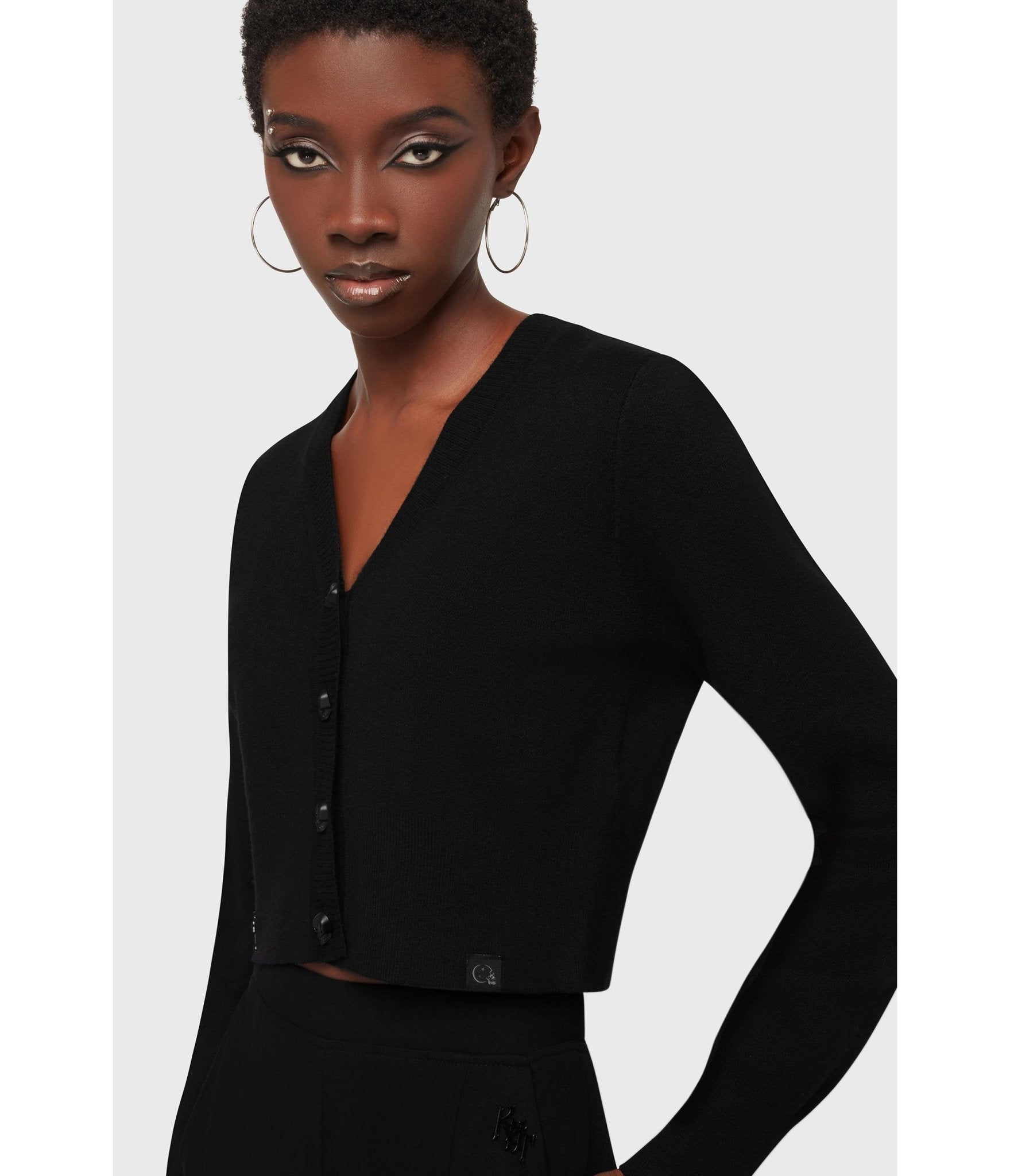 Kill Star Black Lanas Eclipse Cropped Cardigan – Unique Vintage