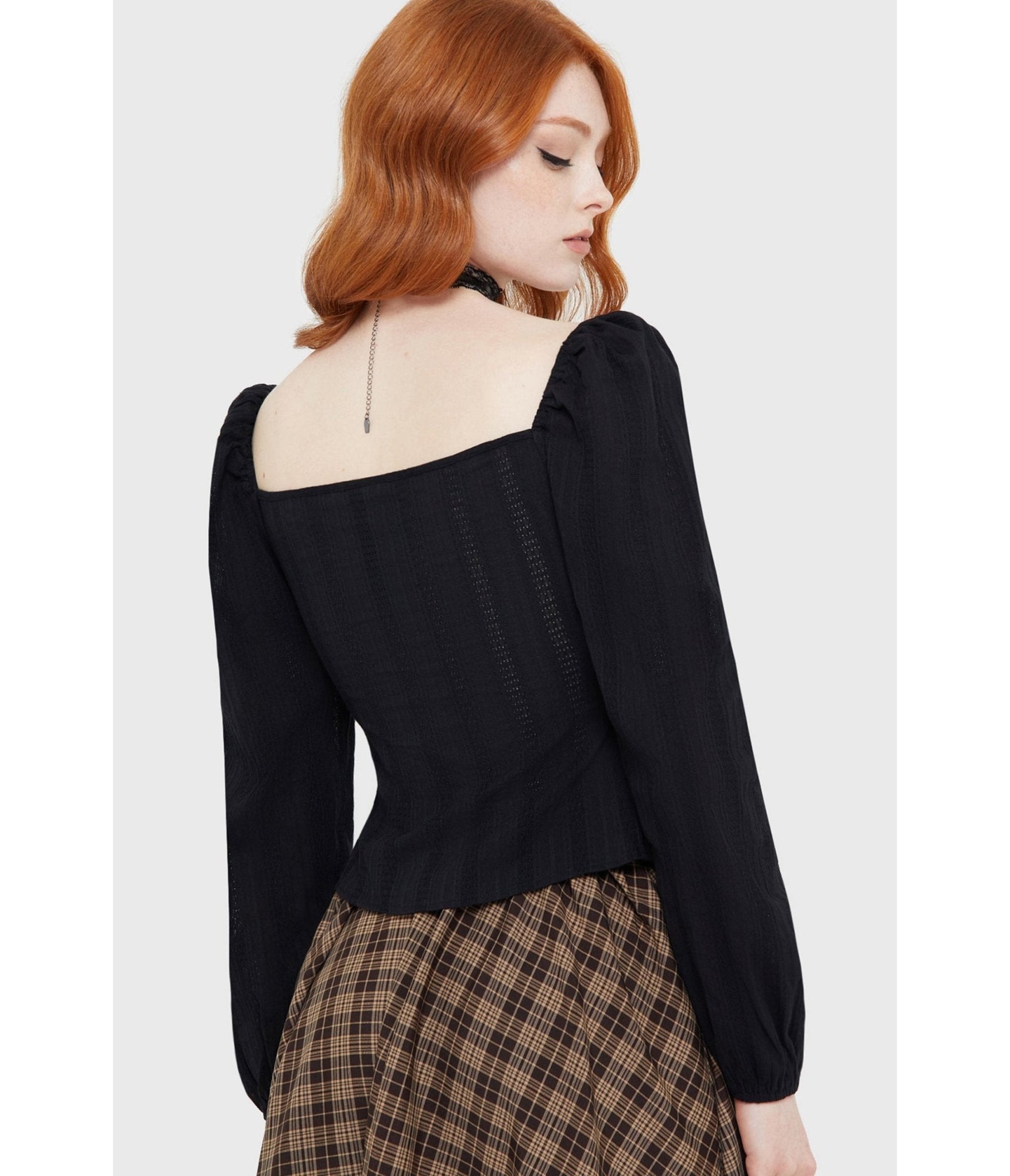 Kill Star Black Nightwood Blouse - Unique Vintage - Womens, TOPS, SHIRTS