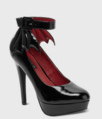 Kill Star Black Patent Cemetery Lane Platforms - Unique Vintage - Womens, SHOES, HEELS