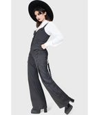 Kill Star Black Pinstripe Trousers - Unique Vintage - Womens, BOTTOMS, PANTS