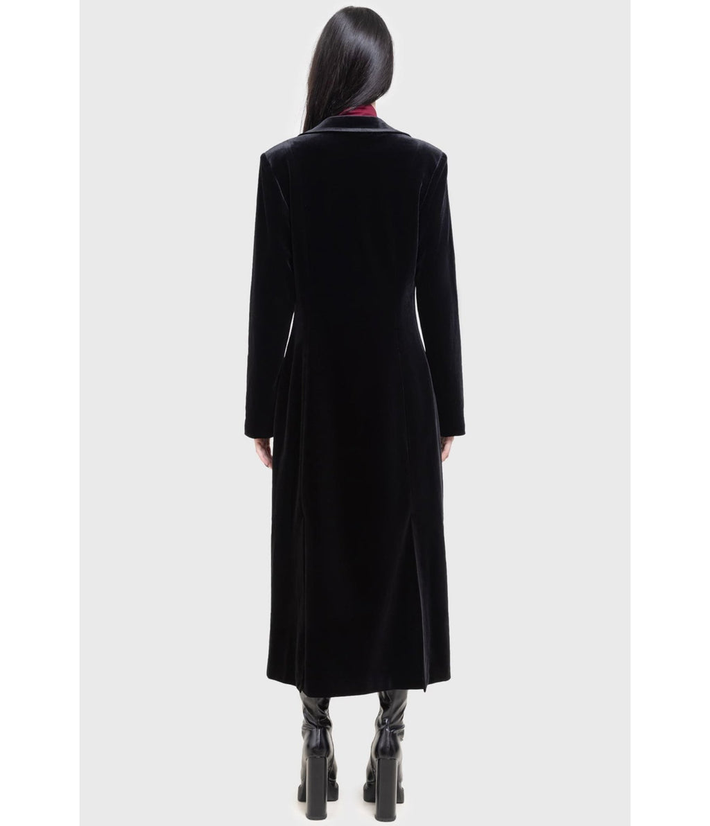 Kill Star Black Velvet Shadowborne Coat - Unique Vintage - Womens, TOPS, SWEATERS