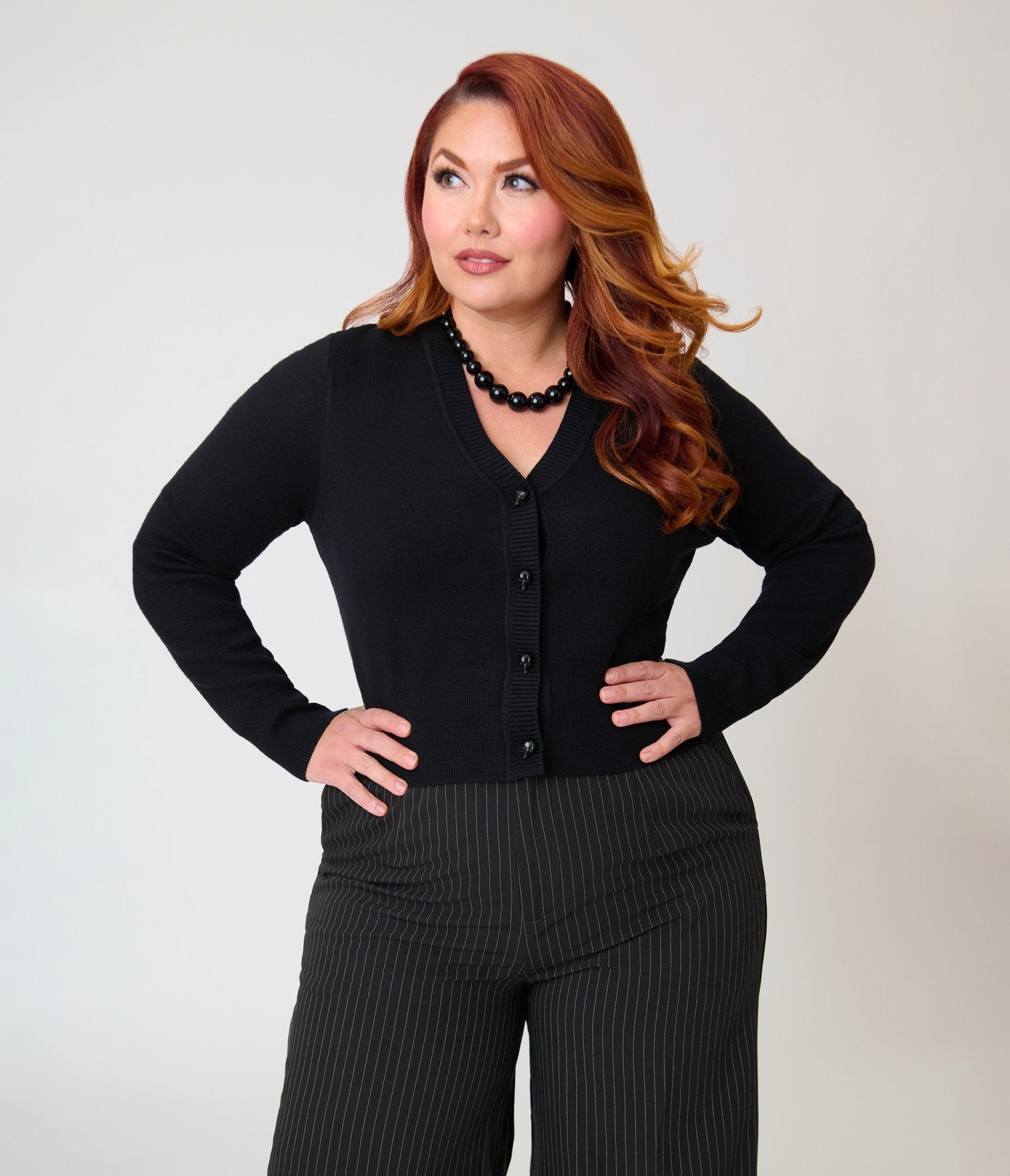 Kill Star Plus Size Black Lanas Eclipse Cropped Cardigan - Unique Vintage - Womens, TOPS, SWEATERS