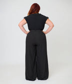 Kill Star Plus Size Black Pinstripe Oblivienne Trousers - Unique Vintage - Womens, BOTTOMS, PANTS