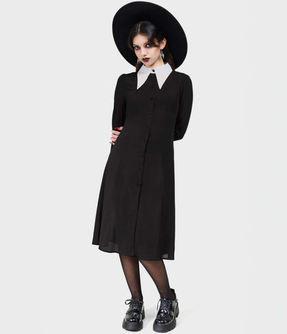 Killstar Black Crepuscular Dress - Unique Vintage - Womens, DRESSES, FIT AND FLARE