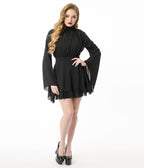 Killstar Black Darknova Mini Dress - Unique Vintage - Womens, DRESSES, SWING