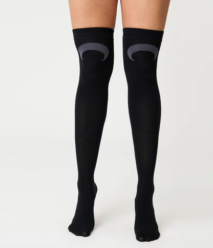 Killstar Black & Grey Lunaloom Knee High Socks - Unique Vintage - Womens, ACCESSORIES, HOSIERY