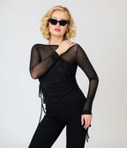 Killstar Black Sheer Mesh Dysmorra Top - Unique Vintage - Womens, TOPS, WOVEN TOPS