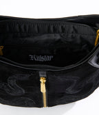 Killstar Black Suede Snake Adder Handbag - Unique Vintage - Womens, ACCESSORIES, HANDBAGS
