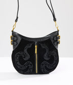 Killstar Black Suede Snake Adder Handbag - Unique Vintage - Womens, ACCESSORIES, HANDBAGS