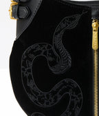 Killstar Black Suede Snake Adder Handbag - Unique Vintage - Womens, ACCESSORIES, HANDBAGS